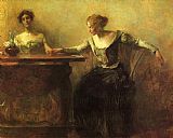 Thomas Dewing Canvas Paintings - The Fortune Teller